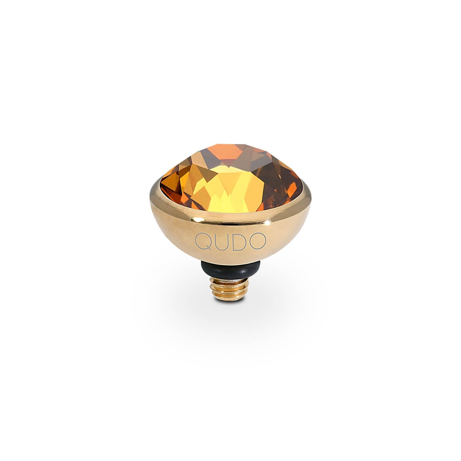 Bottone 10 mm gold smoked amber