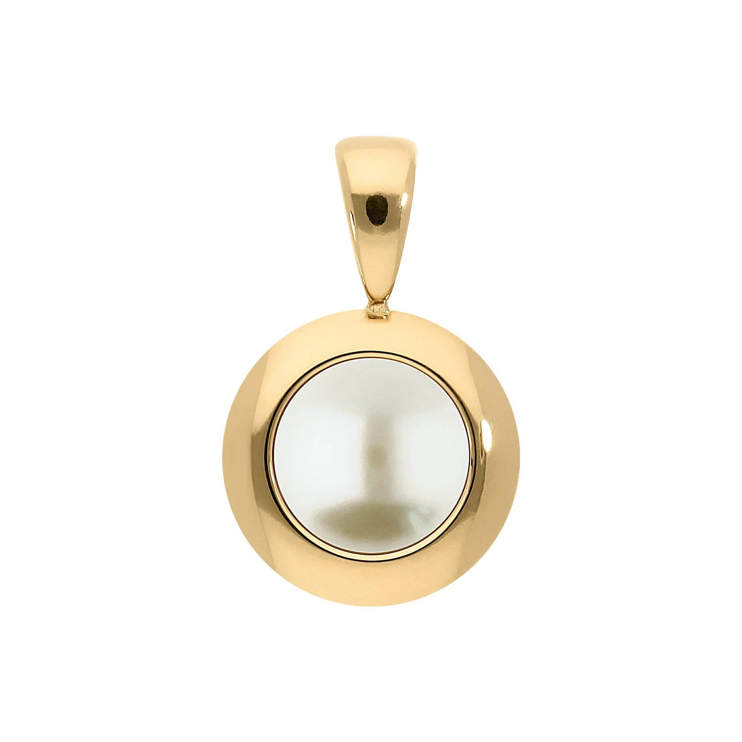 Tondo pendant 13 mm pearl