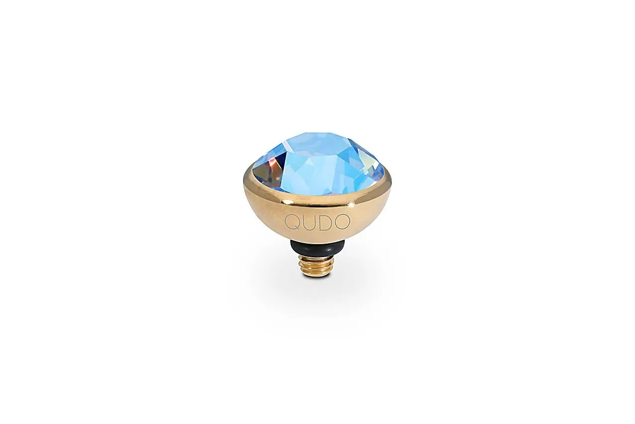 Bottone 10mm gold light sapphire shimmer