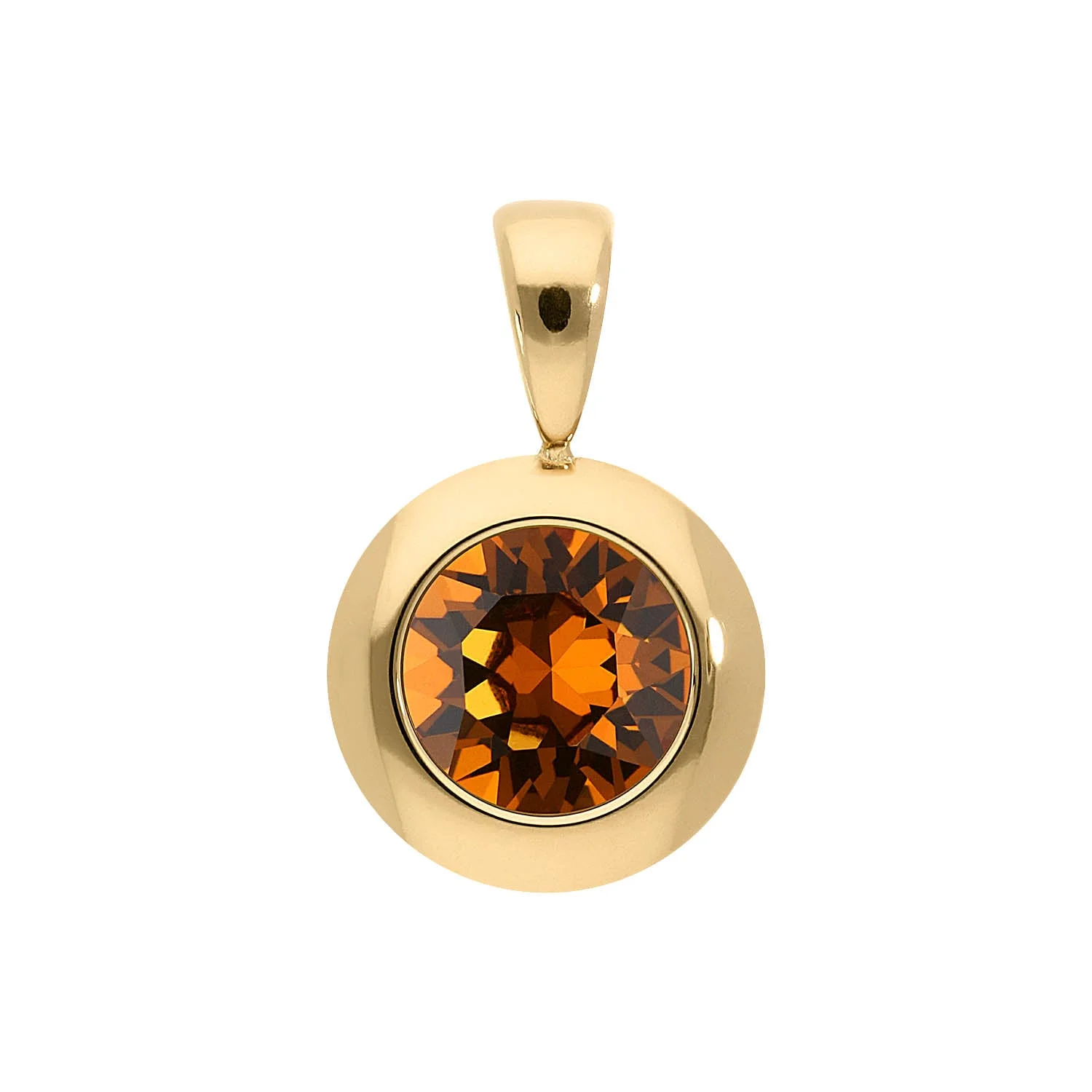 Tondo pendant 13 mm light amber