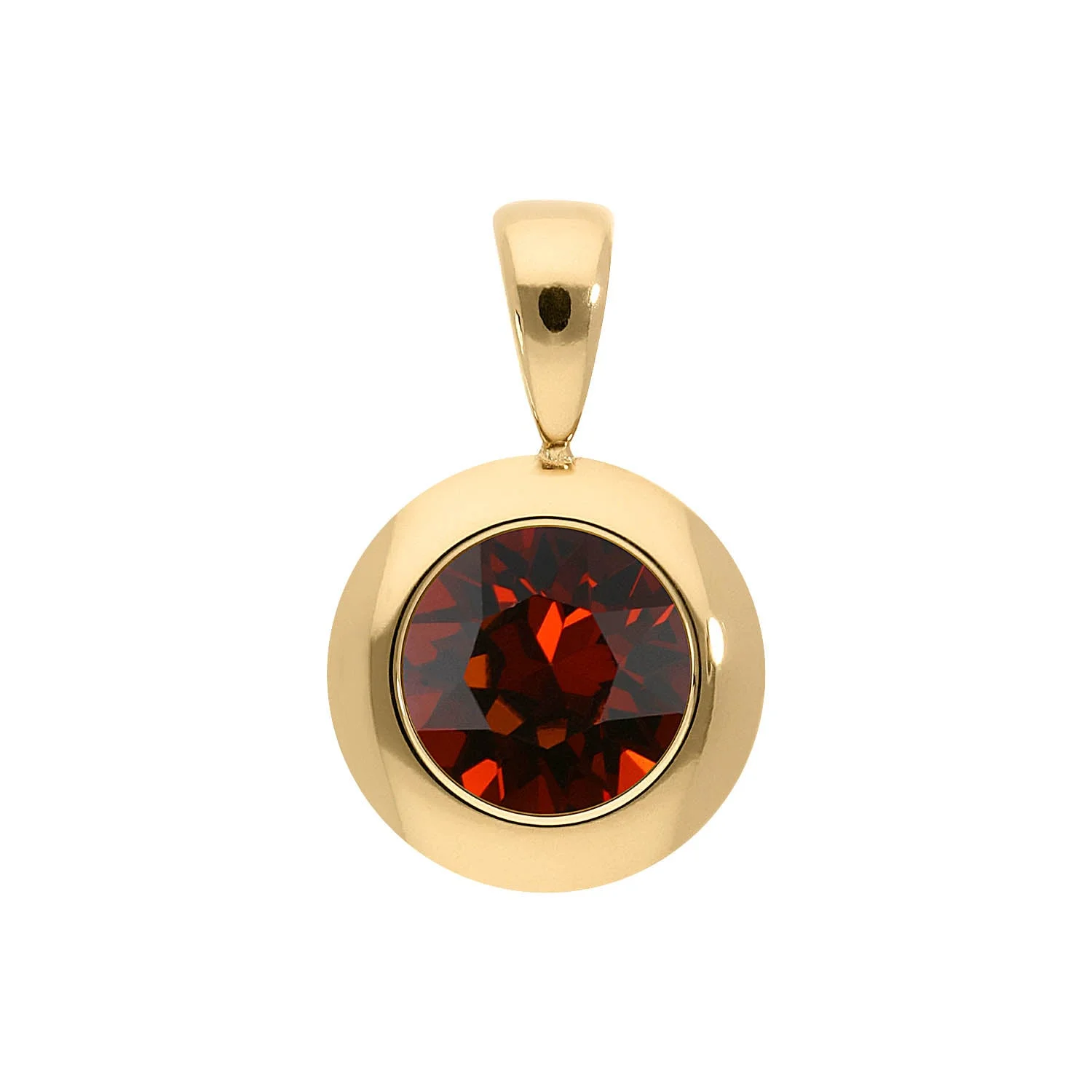 Tondo pendant 13 mm smoked amber