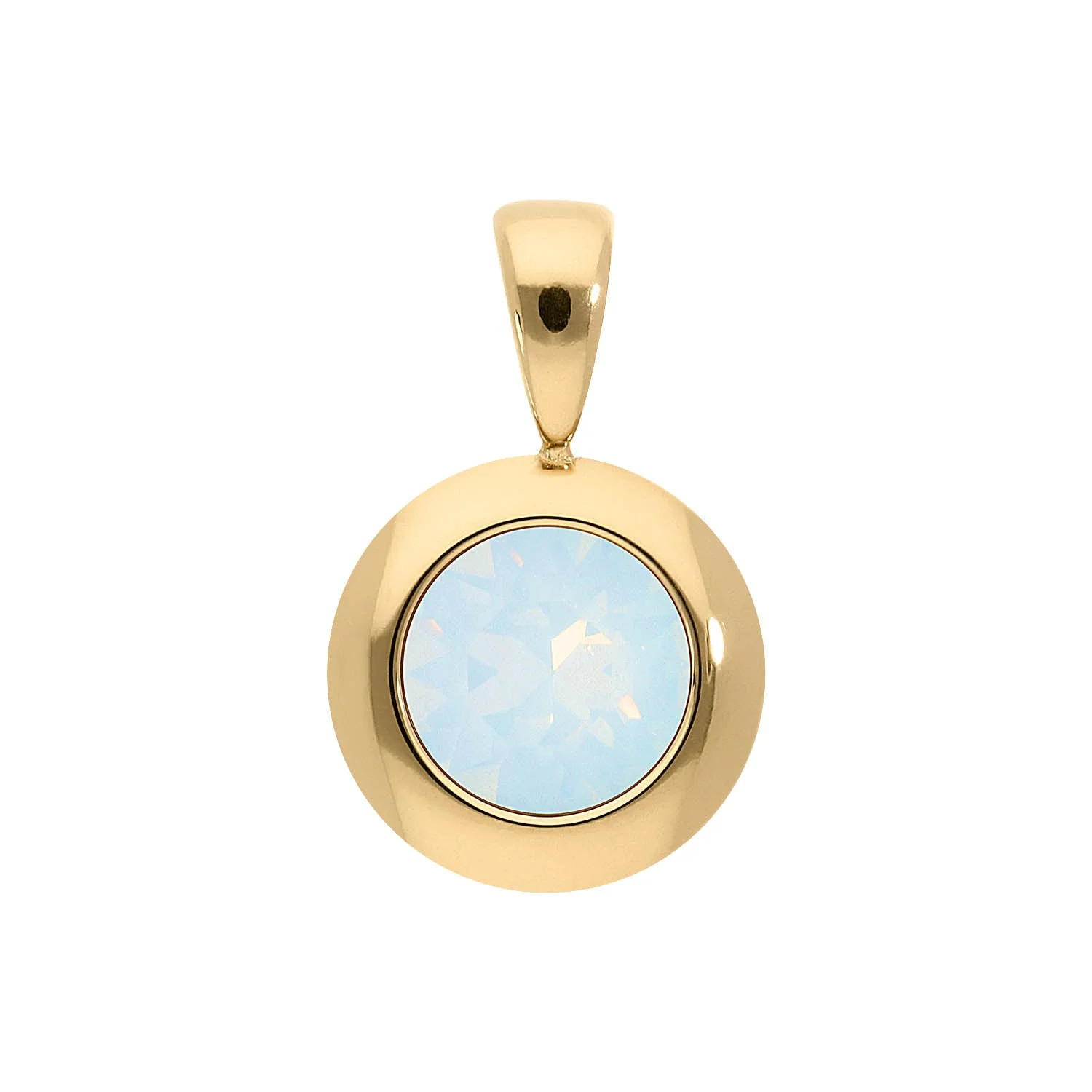 Tondo pendant 13 mm white opal