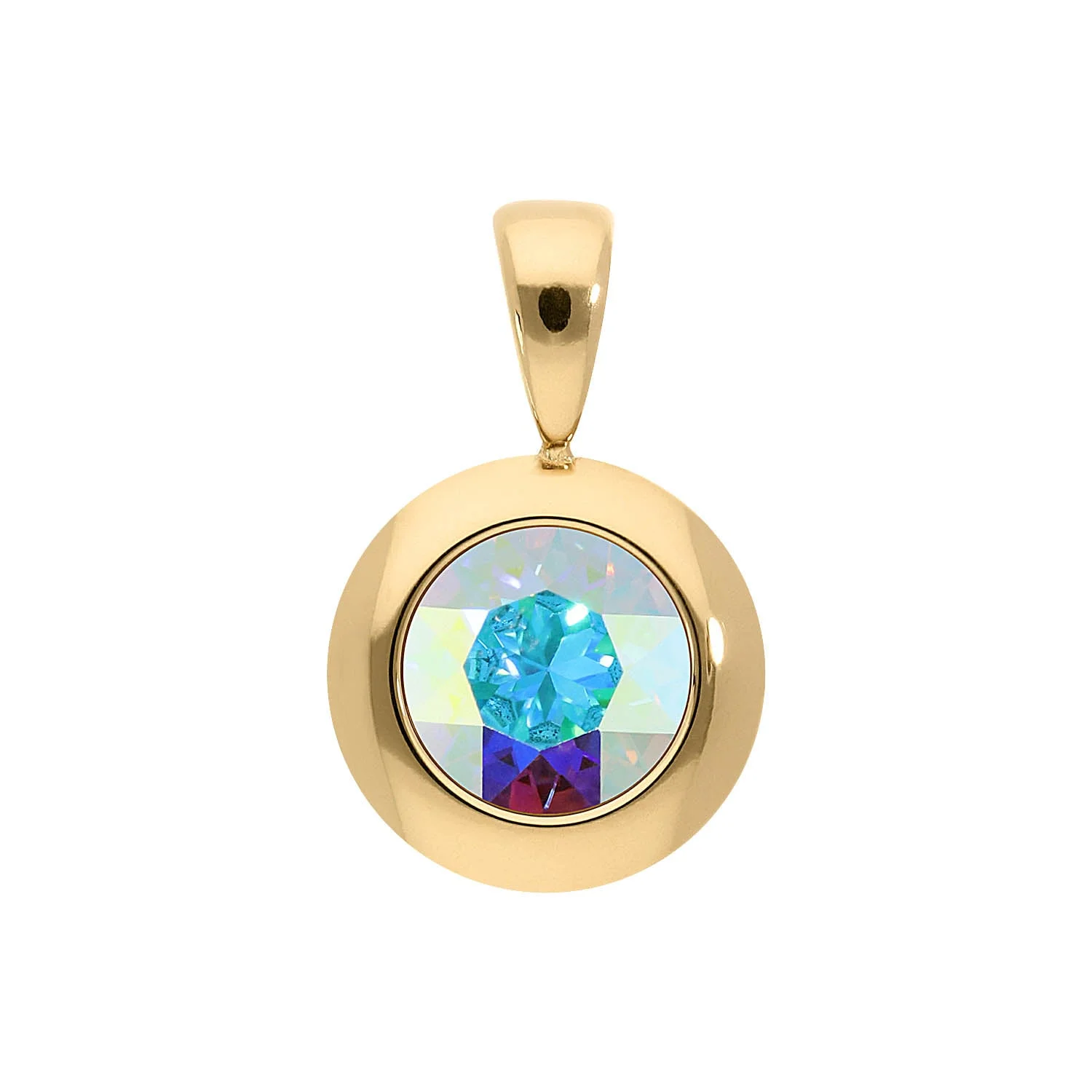 Tondo pendant 13 mm crystal aurora boreale