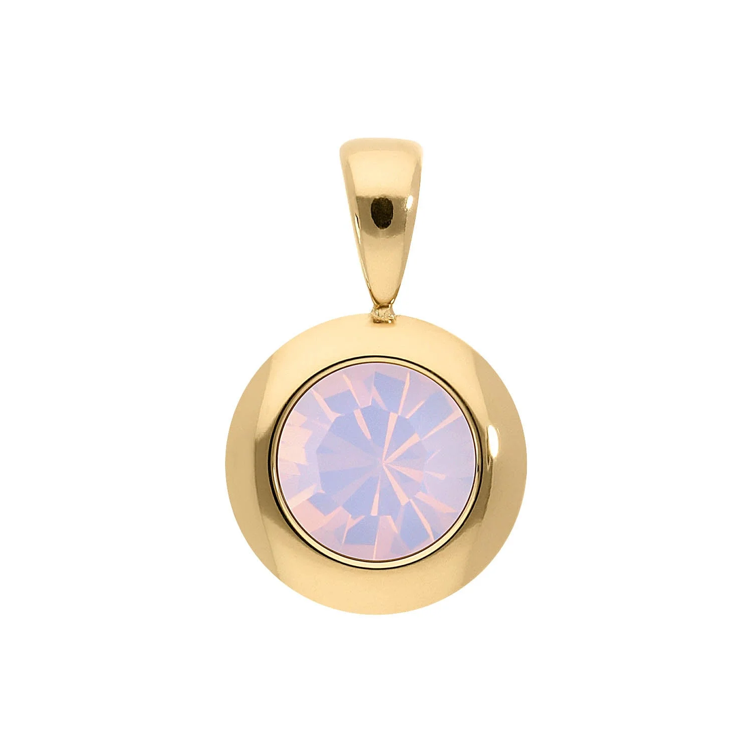 Tondo pendant 13 mm rose opal