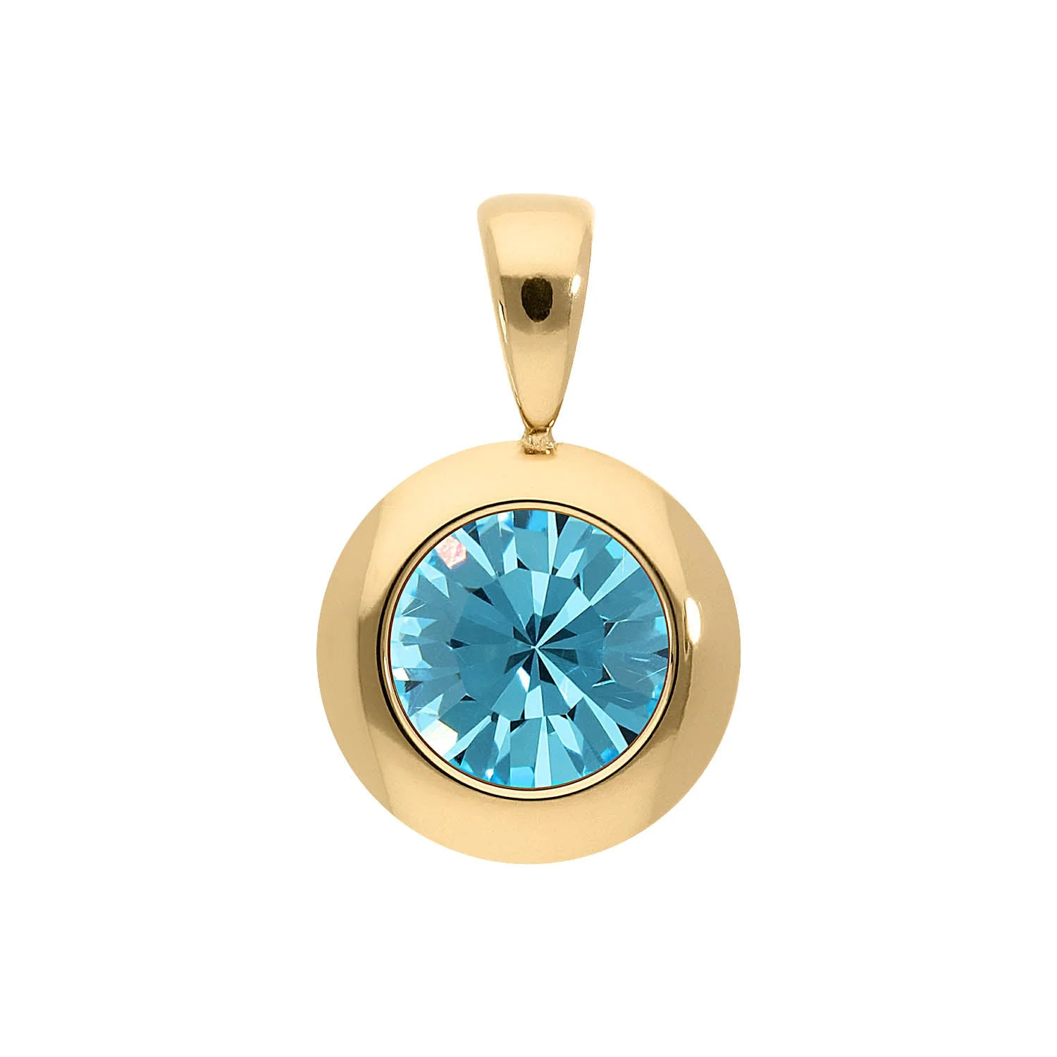 Tondo pendant 13 mm aquamarine