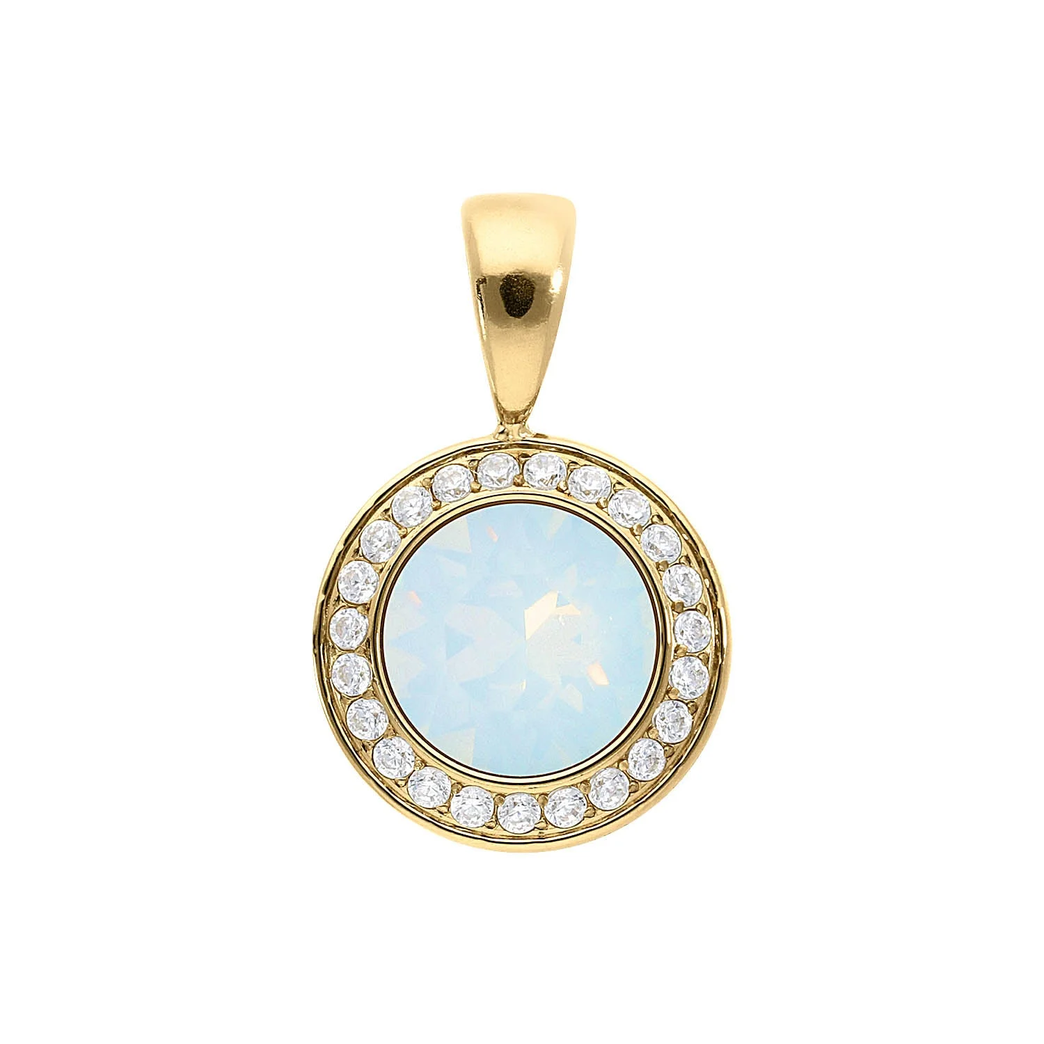 Tondo Deluxe pendant 13 mm white opal
