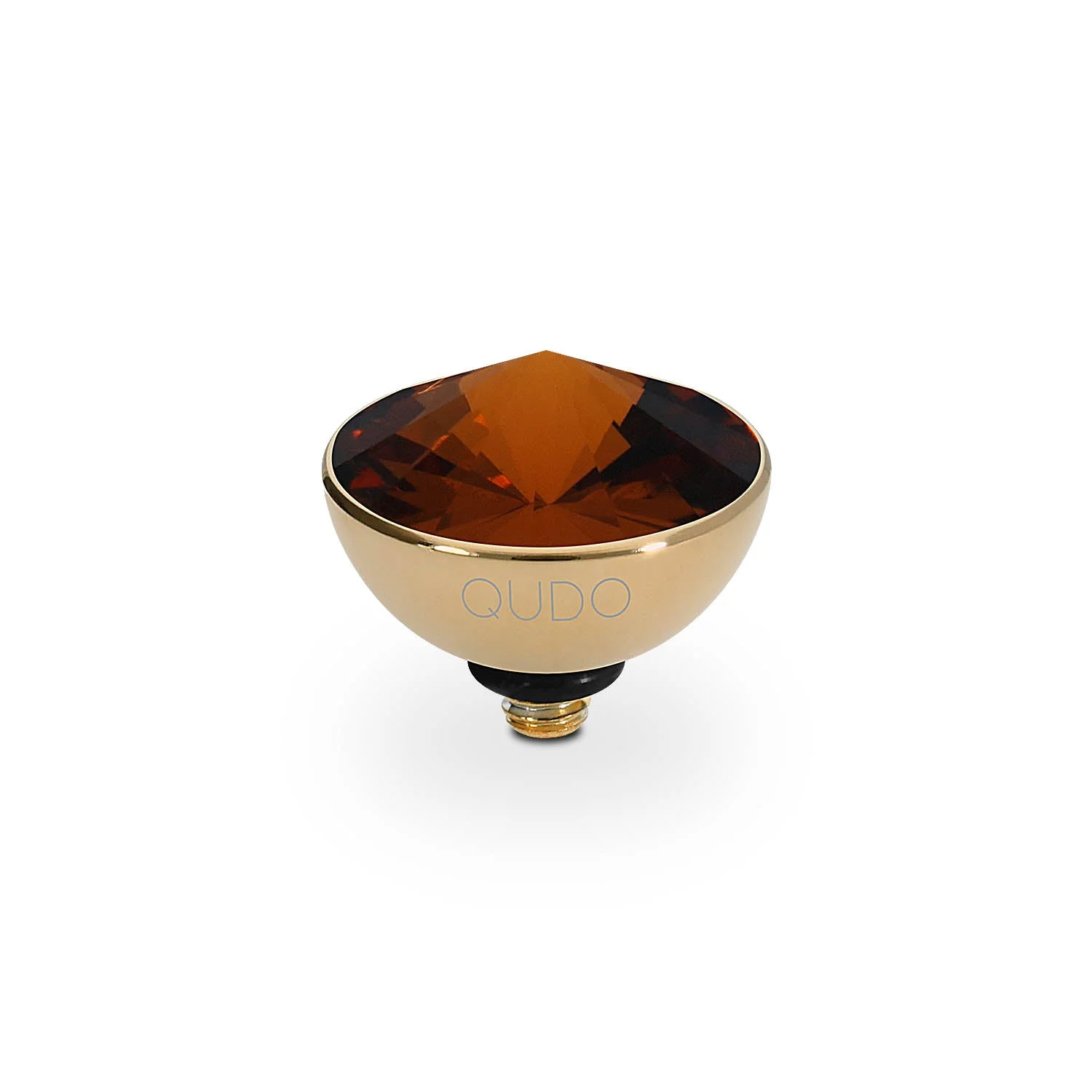 Bottone 11.5 mm gold smoked amber